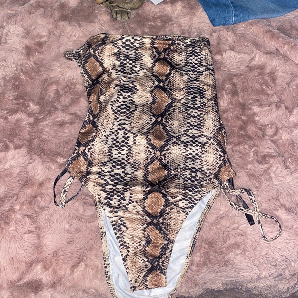 Shein snakeskin bodysuit with strapped back